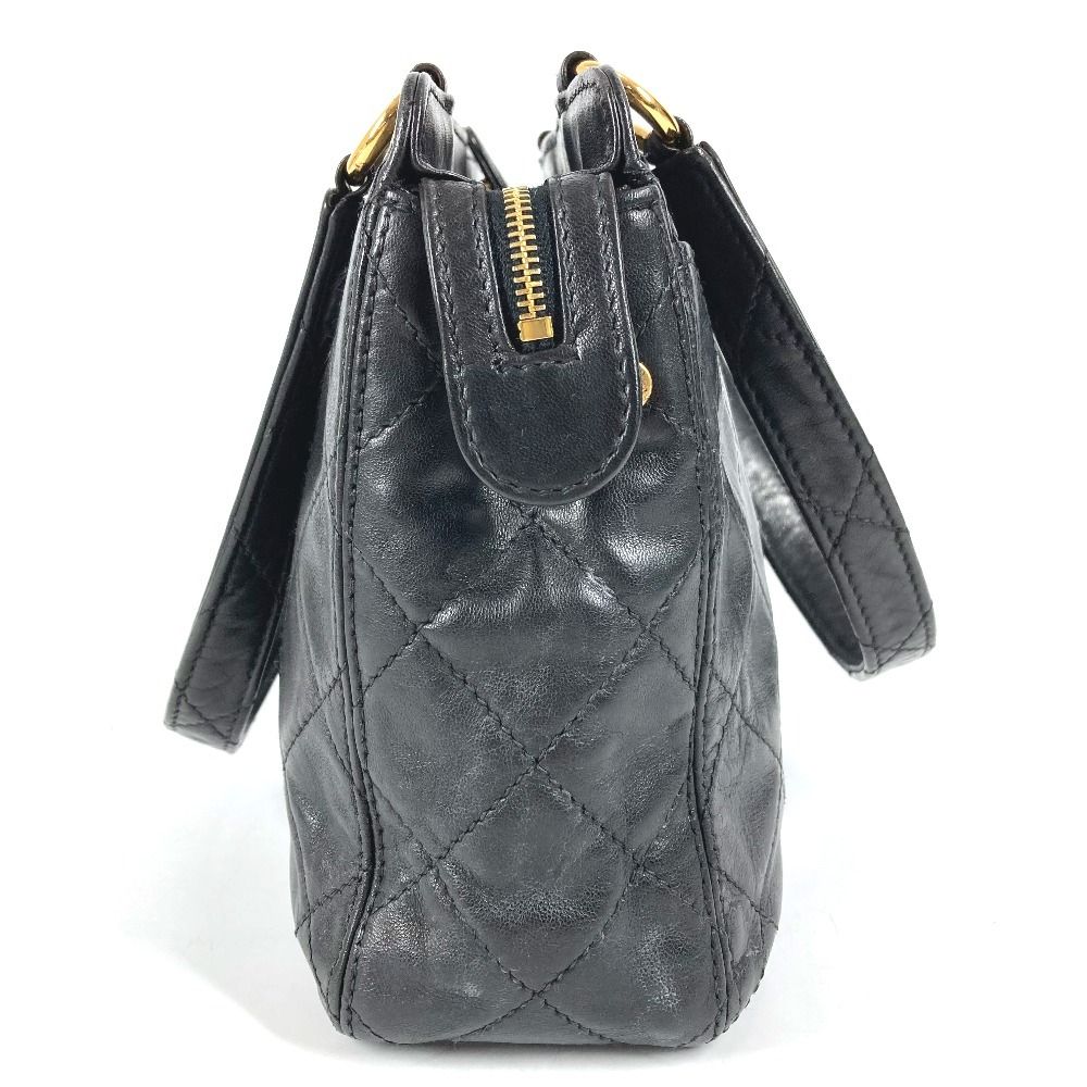 Chanel Handbag Logo Quilted Leather Black — view 3