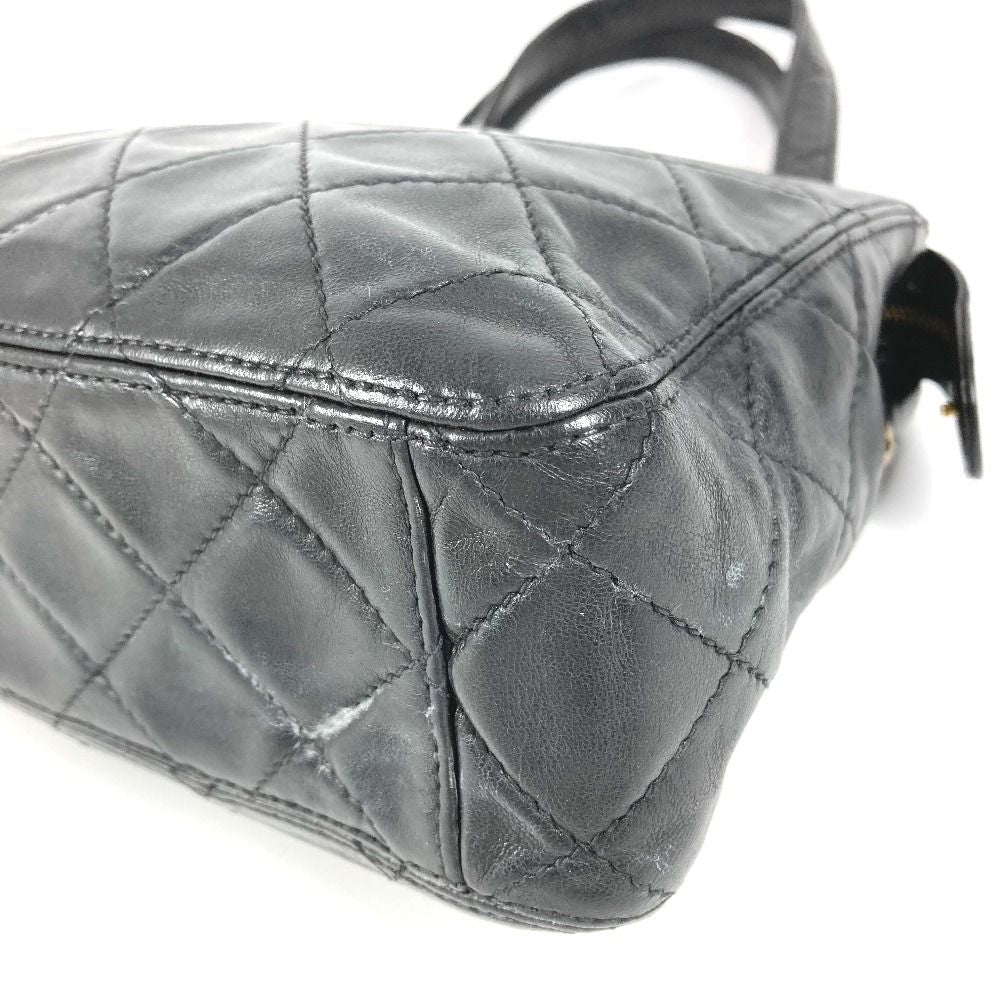 Chanel Handbag Logo Quilted Leather Black — view 6