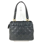Chanel Handbag Logo Quilted Leather Black — view 2