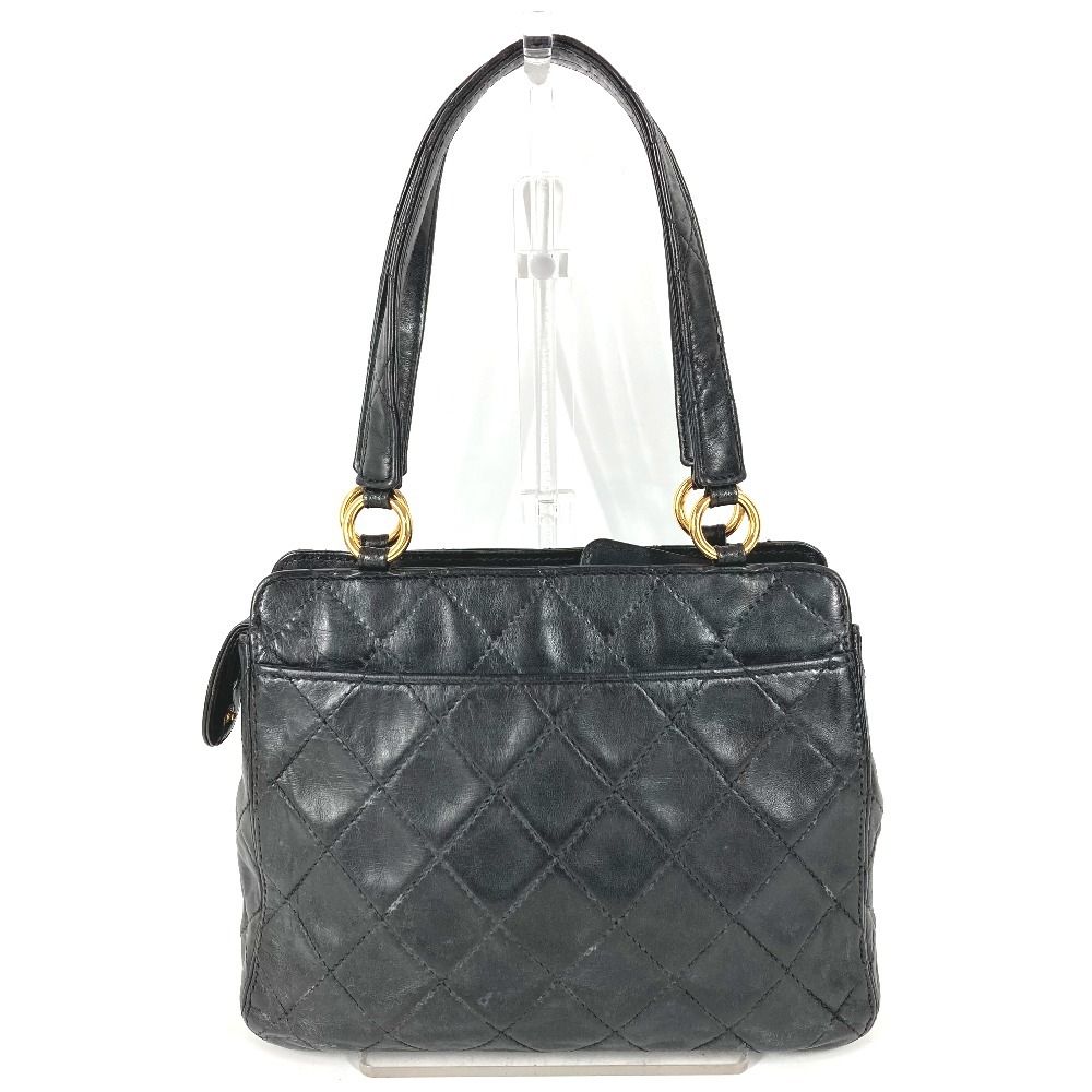 Chanel Handbag Logo Quilted Leather Black — view 2