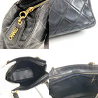 Chanel Handbag Logo Quilted Leather Black — view 8