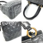 Chanel Handbag Logo Quilted Leather Black — view 7