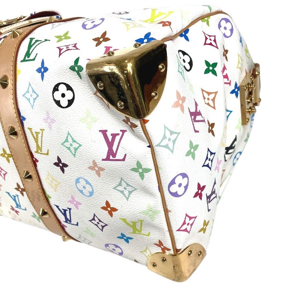 Louis Vuitton Boston Bag Keepall 45 Monogram Multicolor Canvas Blanc White — view 6