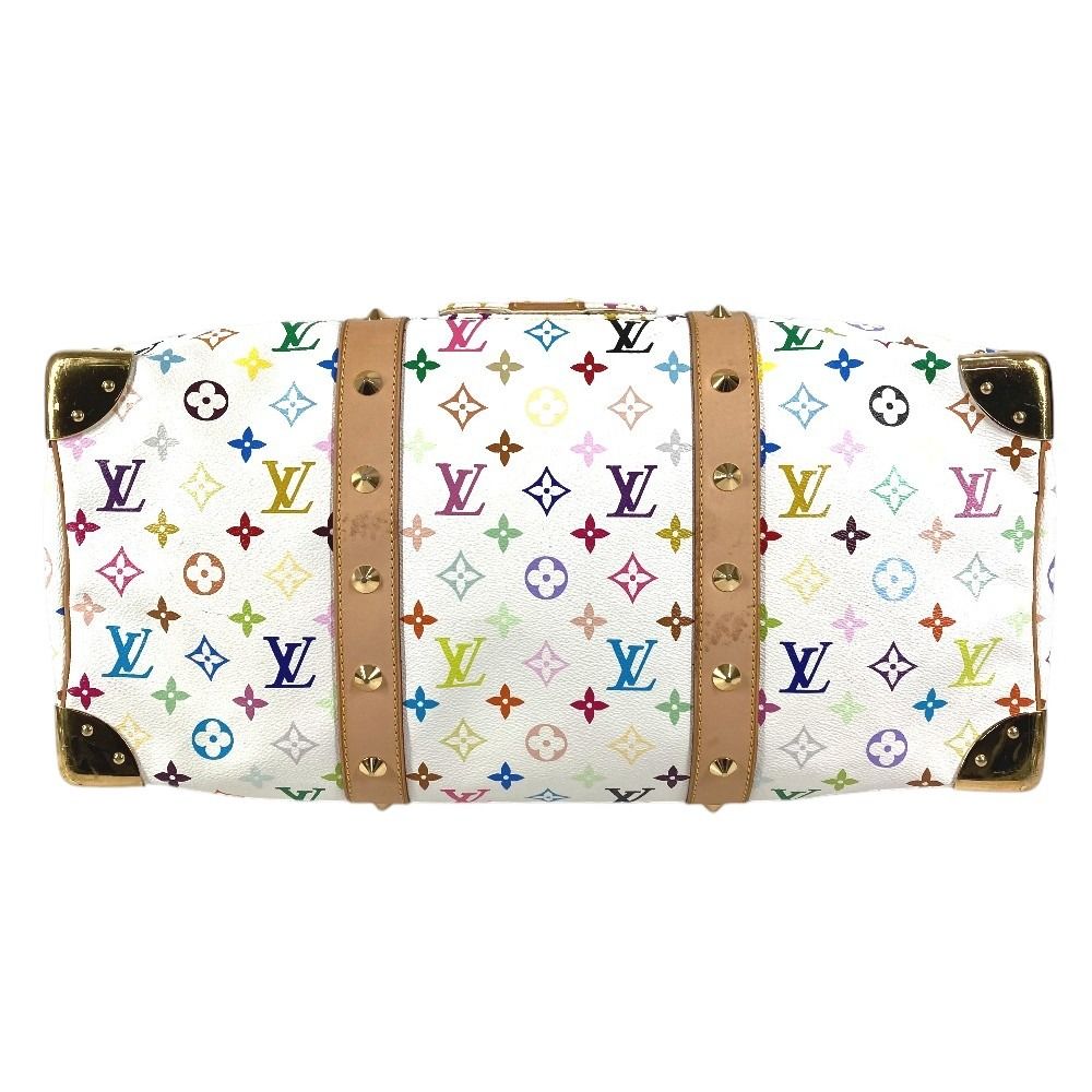 Louis Vuitton Boston Bag Keepall 45 Monogram Multicolor Canvas Blanc White — view 5