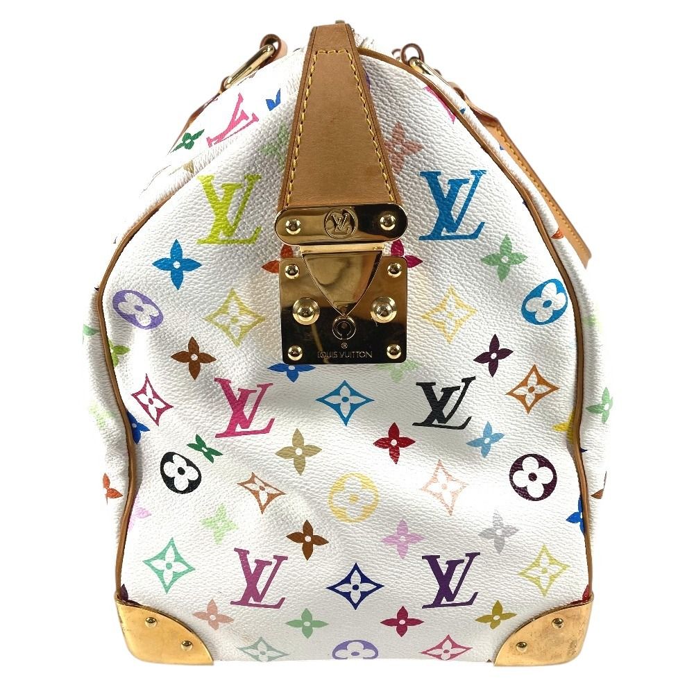 Louis Vuitton Boston Bag Keepall 45 Monogram Multicolor Canvas Blanc White — view 3