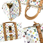 Louis Vuitton Boston Bag Keepall 45 Monogram Multicolor Canvas Blanc White — view 7