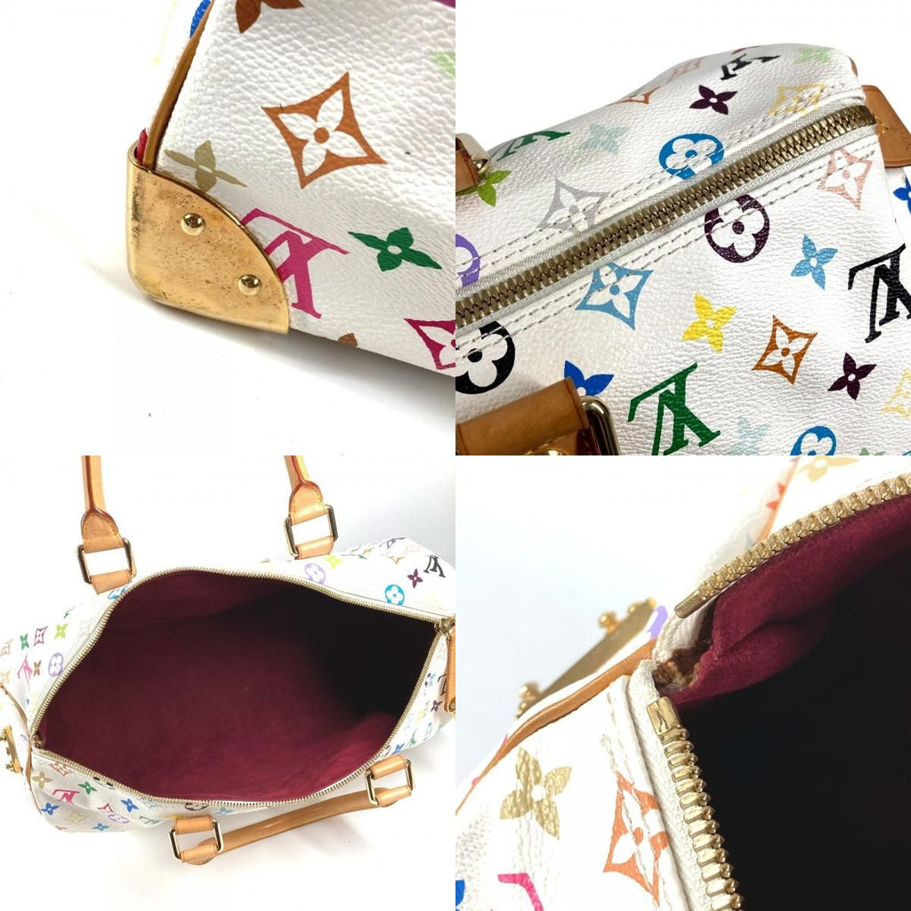 Louis Vuitton Boston Bag Keepall 45 Monogram Multicolor Canvas Blanc White — view 8