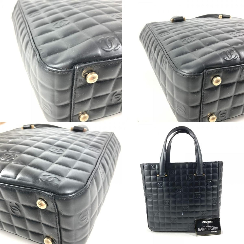 Chanel Handbag Logo CC Choco Bar Leather Black — view 9