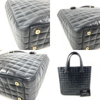 Chanel Handbag Logo CC Choco Bar Leather Black — view 9