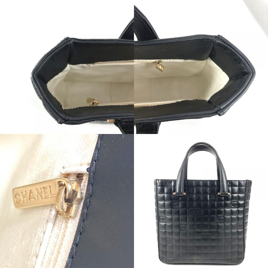 Chanel Handbag Logo CC Choco Bar Leather Black — view 7