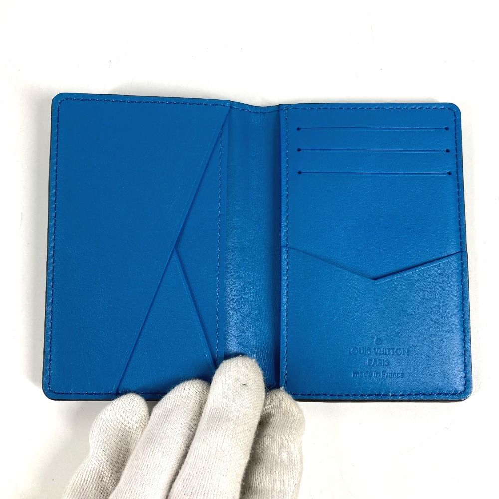Louis Vuitton Card Case Organizer de Poche Taurillon Leather Blue — view 7