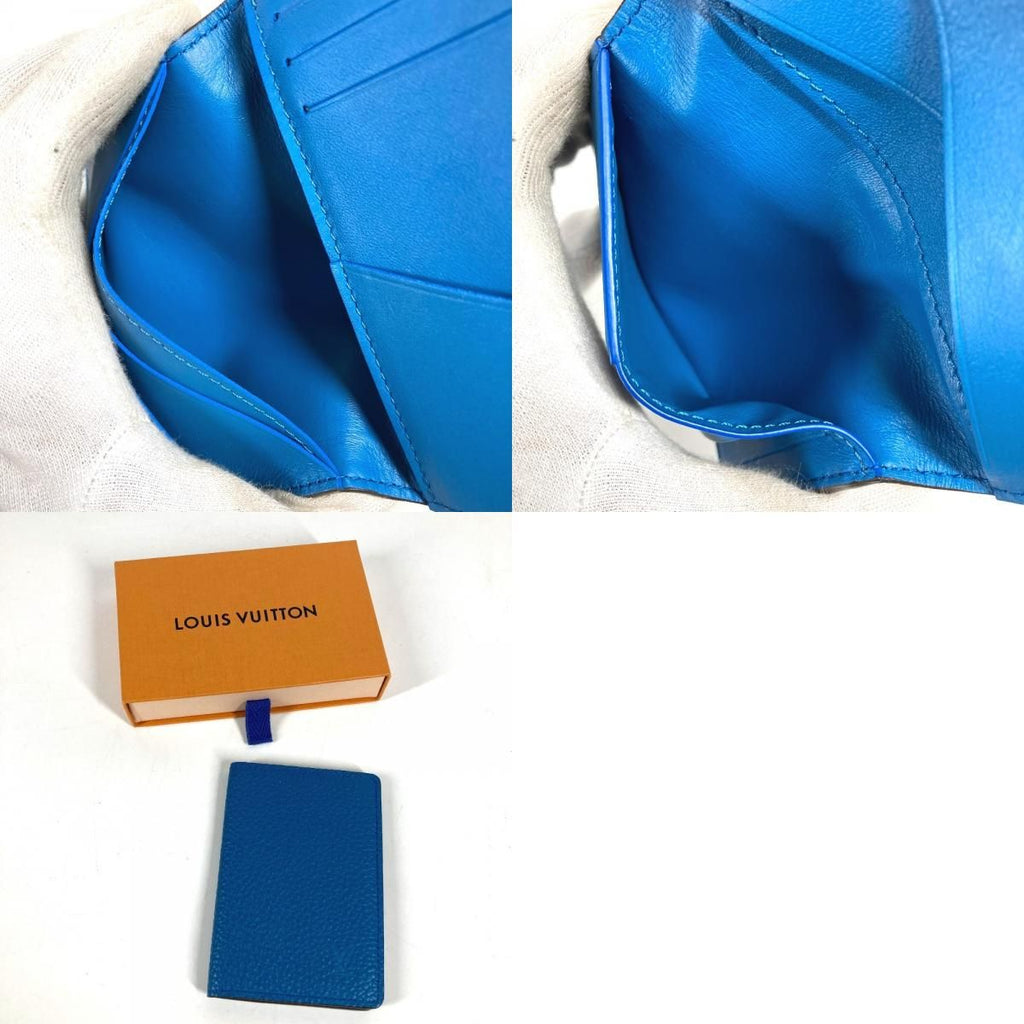 Louis Vuitton Card Case Organizer de Poche Taurillon Leather Blue — view 9