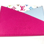 Louis Vuitton Card Case Holder Criss Cross Monogram Multicolor Canvas Pin White — view 7