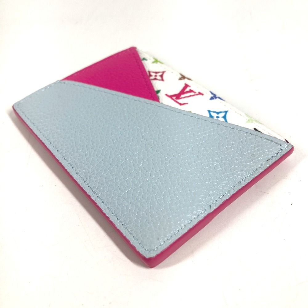 Louis Vuitton Card Case Holder Criss Cross Monogram Multicolor Canvas Pin White — view 4