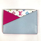 Louis Vuitton Card Case Holder Criss Cross Monogram Multicolor Canvas Pin White — view 2