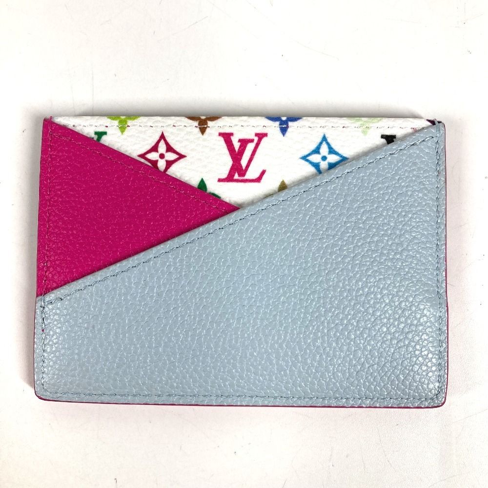 Louis Vuitton Card Case Holder Criss Cross Monogram Multicolor Canvas Pin White — view 2