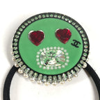 Chanel Hair Tie Heart CC Logo Plastic Black — view 2