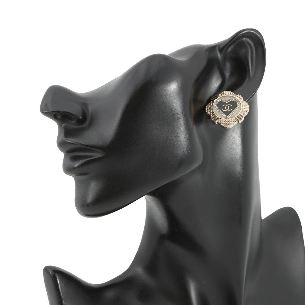 Chanel Earrings CC Logo Square Rhinestone — view 4