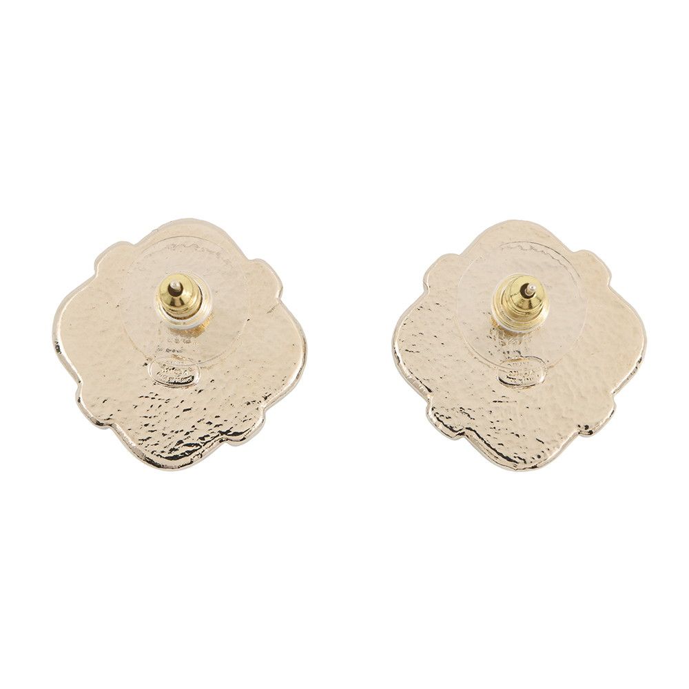 Chanel Earrings CC Logo Square Rhinestone — view 3