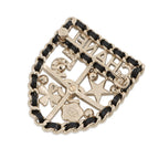 Chanel Brooch CC Logo Emblem Icon Rhinestone Faux Pearl — view 3