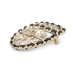 Chanel Brooch CC Logo Emblem Icon Rhinestone Faux Pearl — view 2