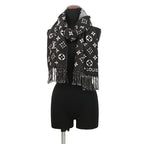 Louis Vuitton Scarf Echarpe LV Toujour Silk Cashmere Shawl Monogram Black — view 3