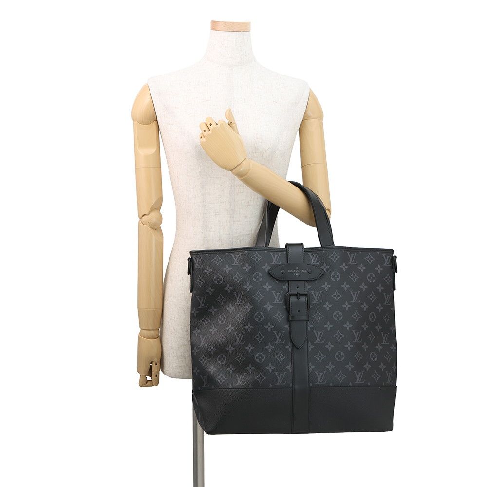Louis Vuitton Tote Monogram Eclipse Saumur 2-Way Shoulder Bag Black — view 4