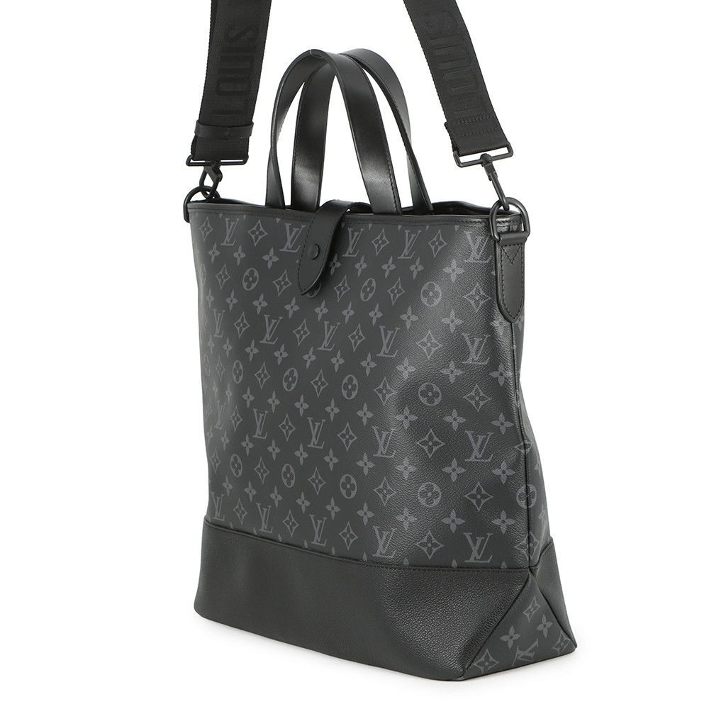 Louis Vuitton Tote Monogram Eclipse Saumur 2-Way Shoulder Bag Black — view 2