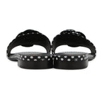 Chanel Sandals CC Logo Camellia Dot Lambskin 38c Shoes Mule Black White — view 3