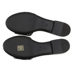 Chanel Sandals CC Logo Camellia Dot Lambskin 38c Shoes Mule Black White — view 4