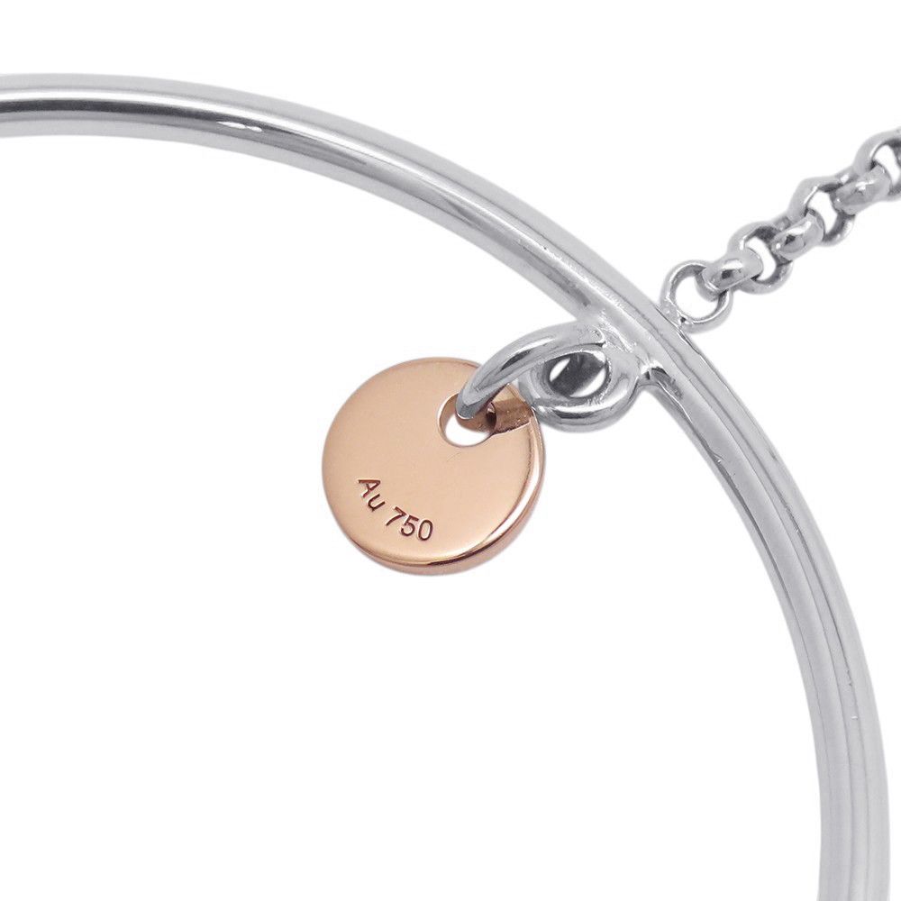 Hermes Earrings Exlibris Hoop Silver 18k Pink Gold — view 9