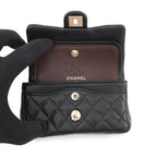 Chanel Charm CC Logo Quilted Mini Bag Lambskin Mini Pouch Case Black — view 5