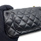 Chanel Charm CC Logo Quilted Mini Bag Lambskin Mini Pouch Case Black — view 7