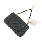 Chanel Charm CC Logo Quilted Mini Bag Lambskin Mini Pouch Case Black — view 3