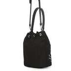 Prada Drawstring Rhinestone Studded Beads Nylon 2-Way Shoulder Bag Black — view 2