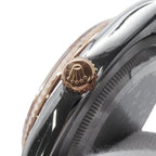Rolex Datejust SS 18k Pink Gold Number Watch Computer Dial Diamond — view 6