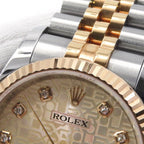 Rolex Datejust SS 18k Pink Gold Number Watch Computer Dial Diamond — view 5