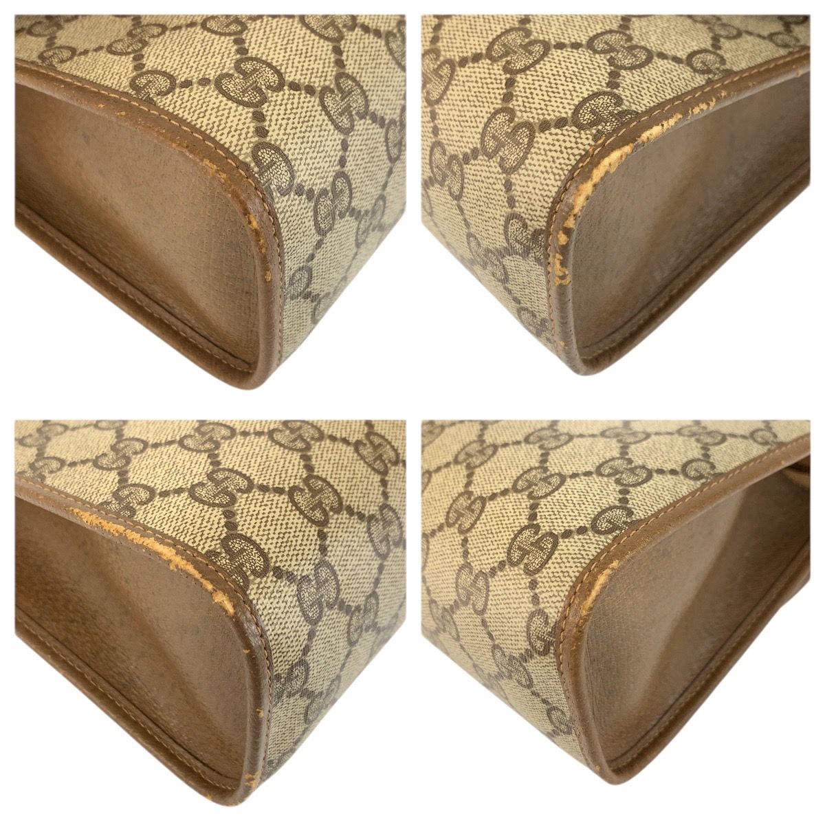 Gucci Sherry Line Beige Brown GG Supreme Canvas Clutch — view 4