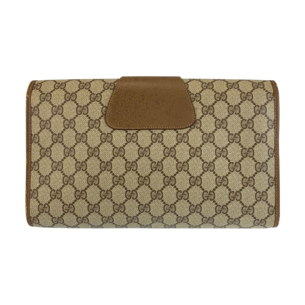Gucci Sherry Line Beige Brown GG Supreme Canvas Clutch — view 2