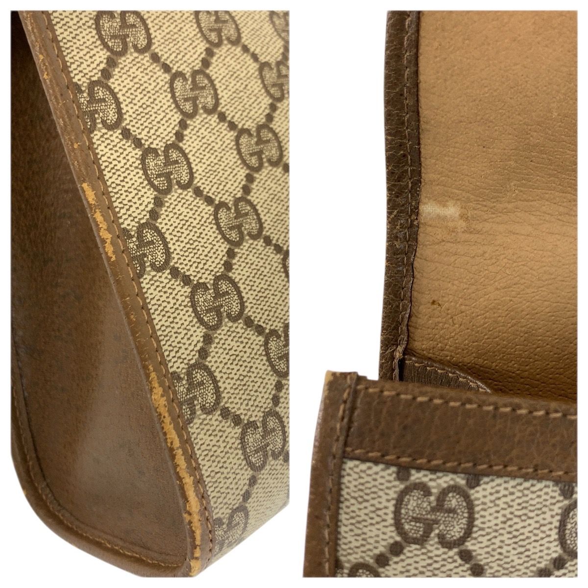 Gucci Sherry Line Beige Brown GG Supreme Canvas Clutch — view 6