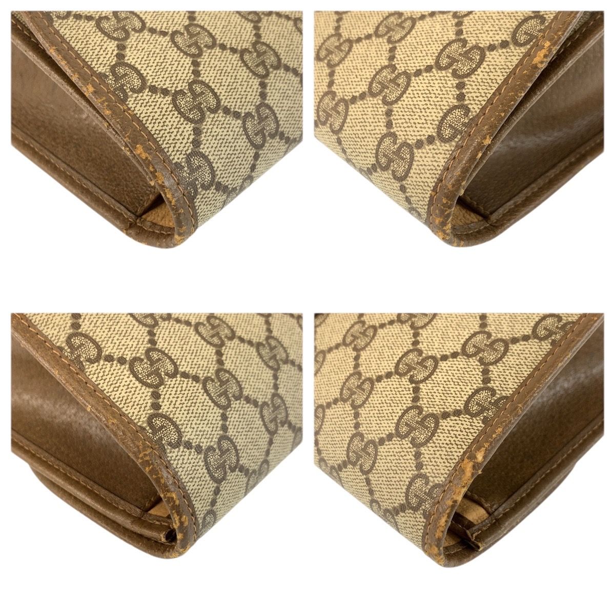 Gucci Sherry Line Beige Brown GG Supreme Canvas Clutch — view 5
