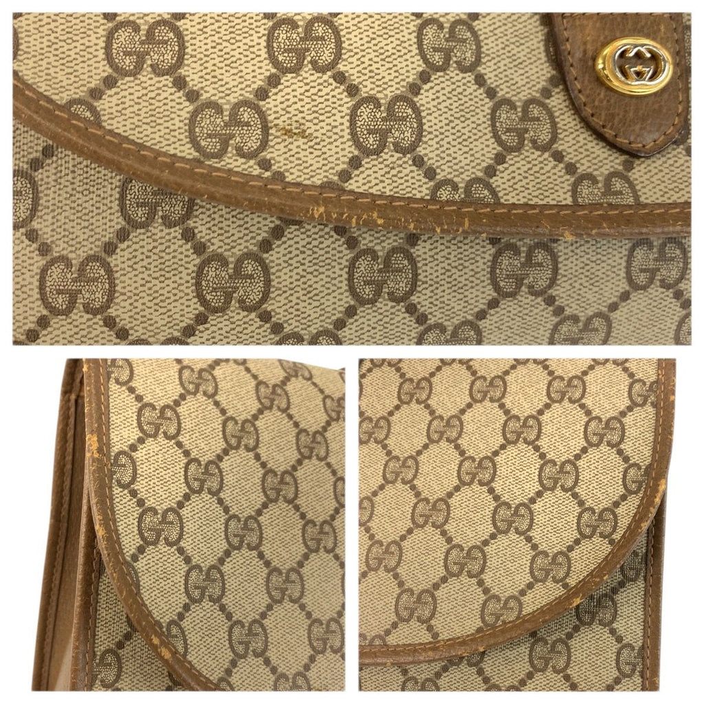 Gucci Sherry Line Beige Brown GG Supreme Canvas Clutch — view 7
