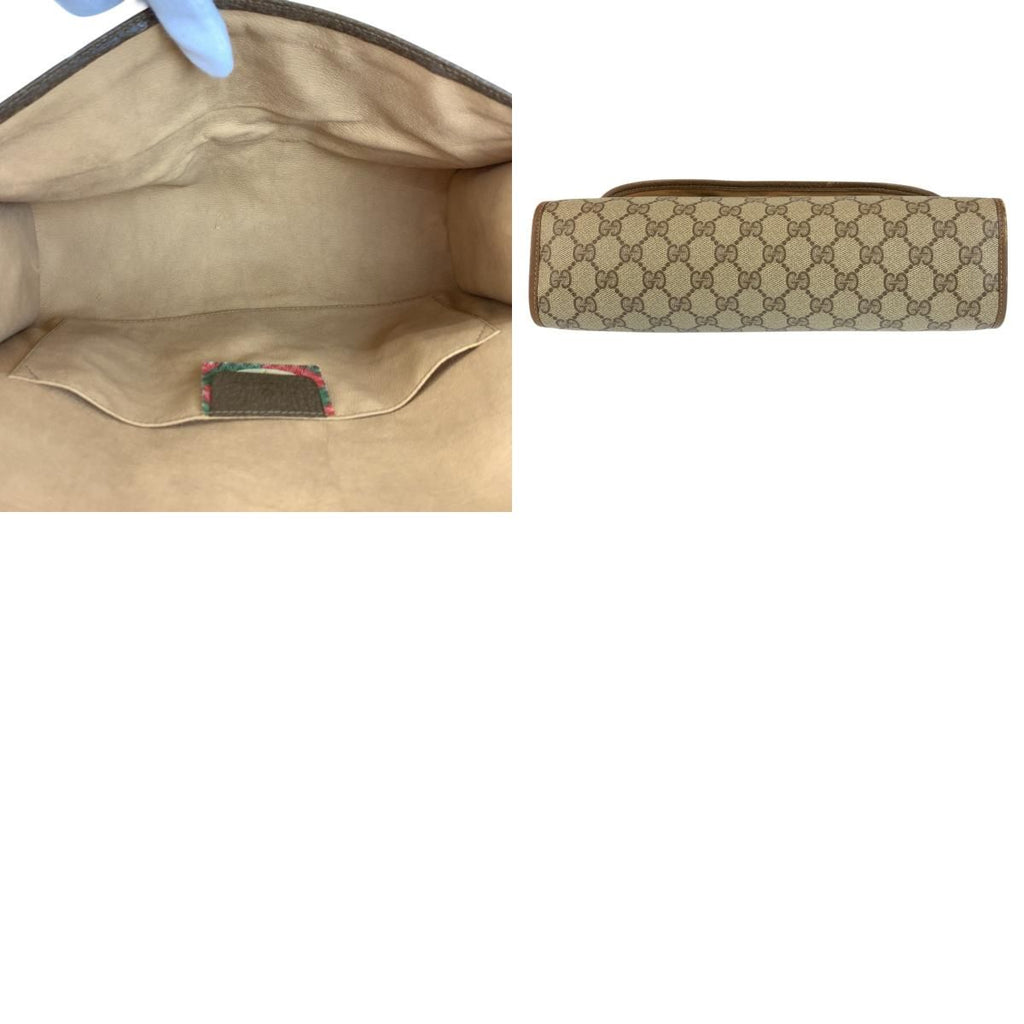 Gucci Sherry Line Beige Brown GG Supreme Canvas Clutch — view 9