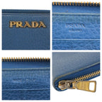 Prada Blue Gold Leather Wallet — view 3