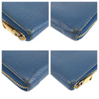 Prada Blue Gold Leather Wallet — view 6