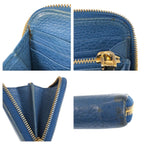 Prada Blue Gold Leather Wallet — view 8