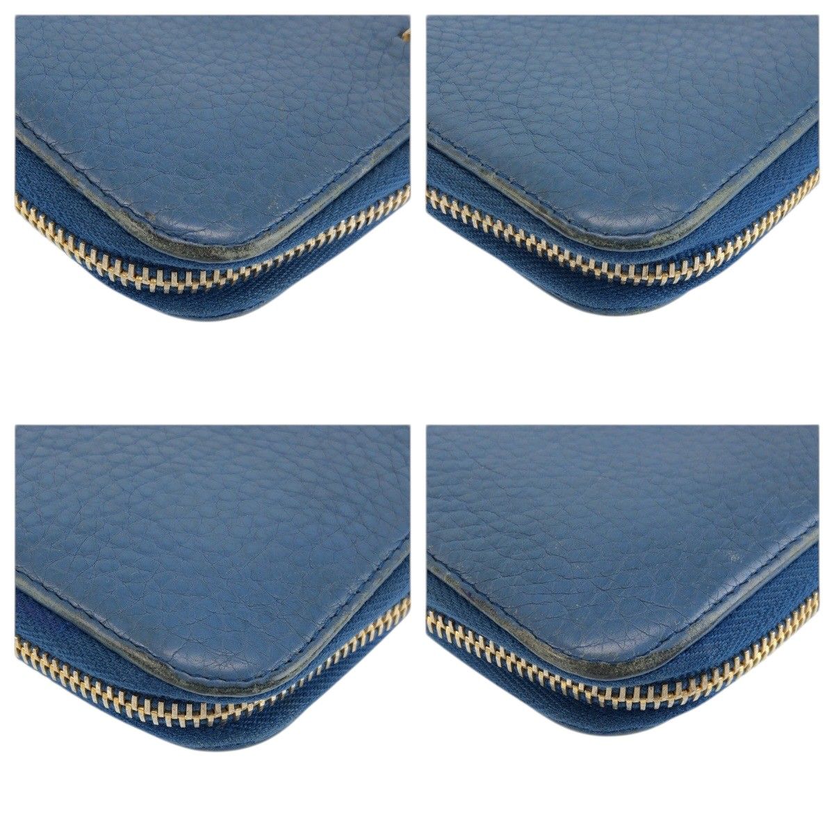 Prada Blue Gold Leather Wallet — view 7