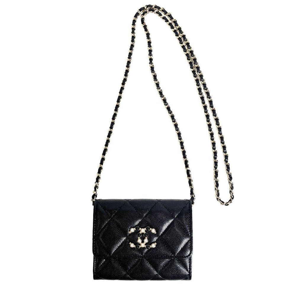 Chanel Quilted Chain Wallet Mini CC Logo — view 2