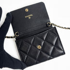 Chanel Quilted Chain Wallet Mini CC Logo — view 8