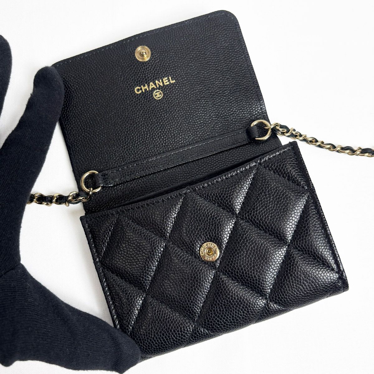 Chanel Quilted Chain Wallet Mini CC Logo — view 8